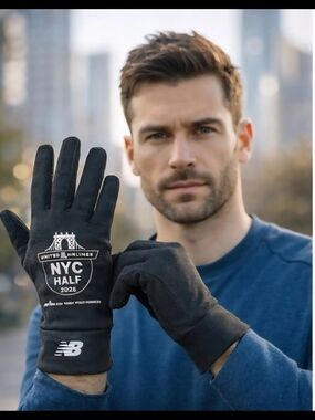 New Balance Black NYC Half 2026 Running Gloves S/M United Half
